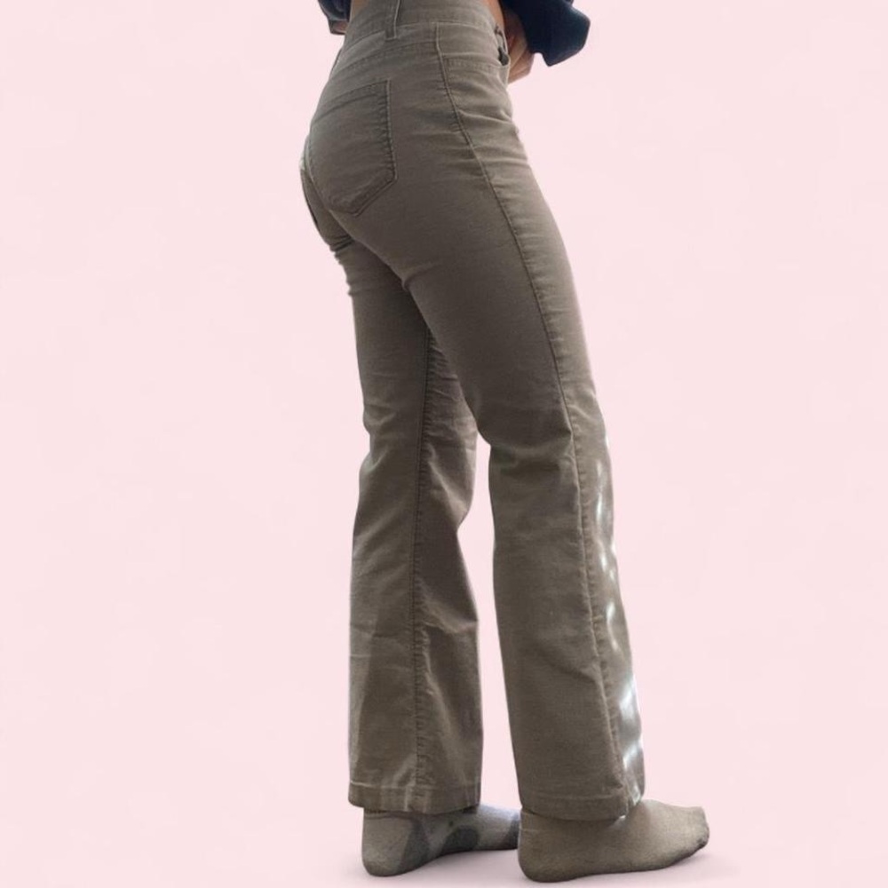 adidas Olive Green Flare Jeans - High Rise - Picture 2 of 6